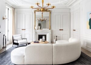 Salon haussmannien rénové