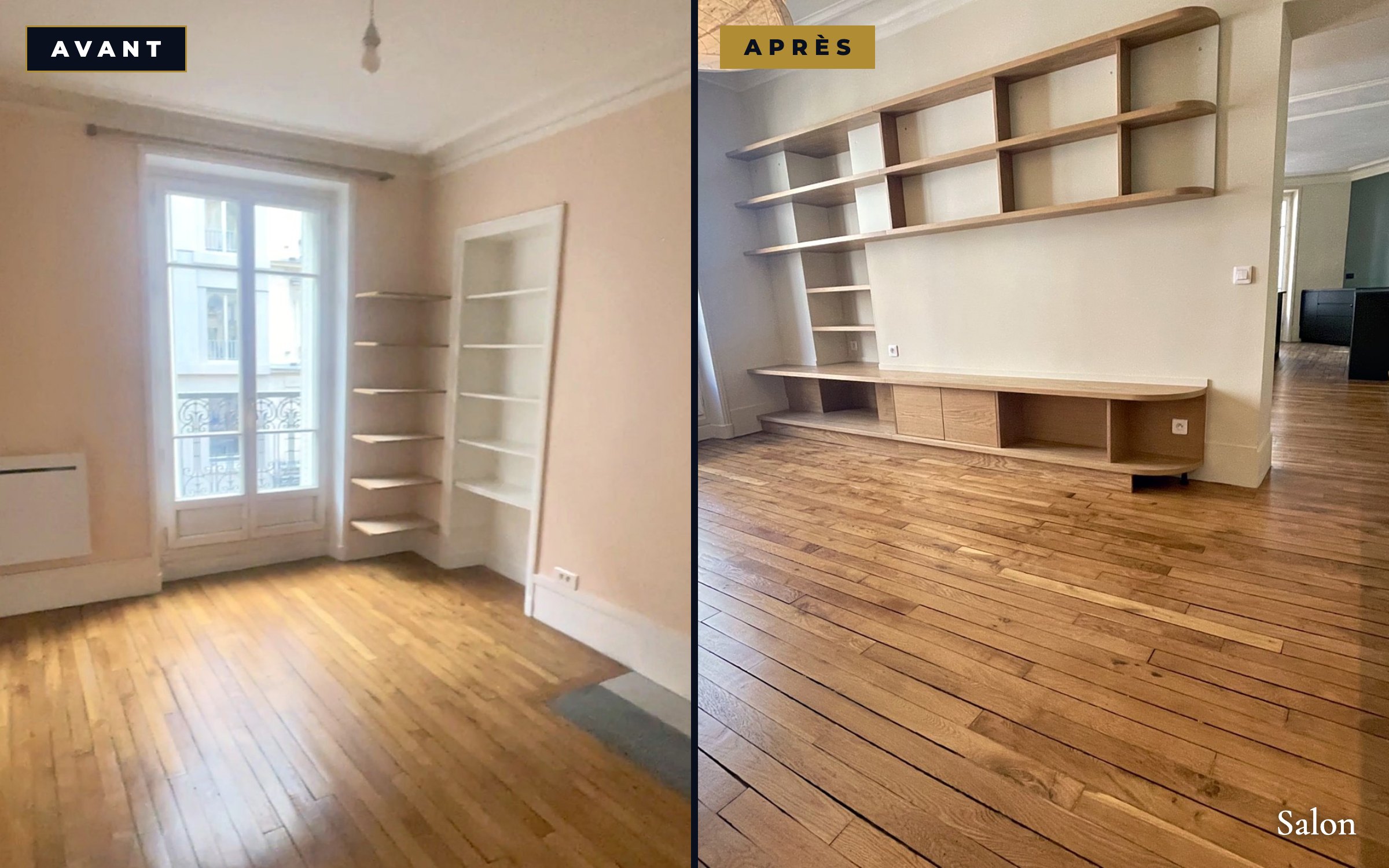 Agences immobilières Avant et après la rénovation d’un appartement à Paris 10e par Artevista